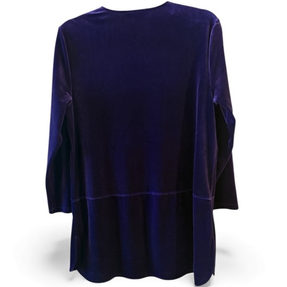 Lauren Ralph Lauren Purple Velvet Military
Tunic Top Shirt Buttons Size Large - Picture 3 of 13